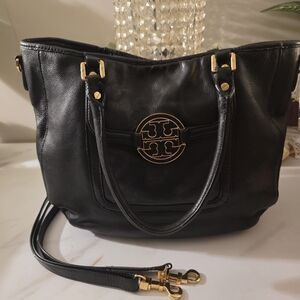 Tory Burch Black Shoulder Bag with Gold Details